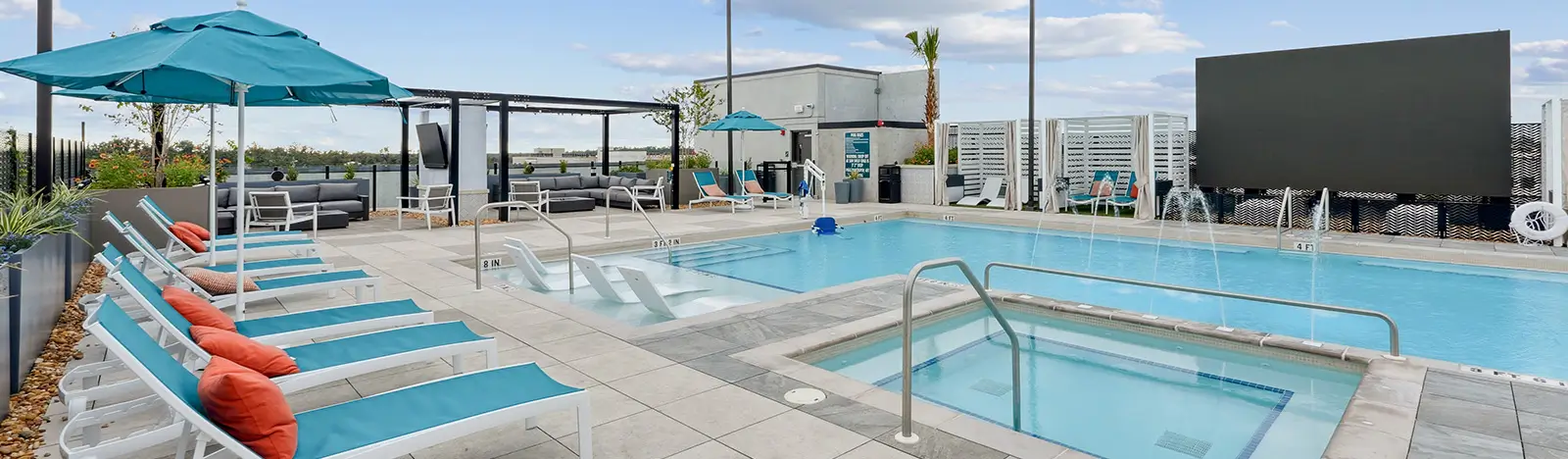 resort style pool and spa